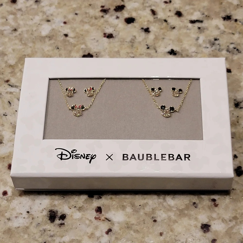Disney X Baublebar Mickey & Minnie Mouse Jewelry Set NEW